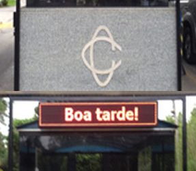 Painel de LED na entrada do clube de campo