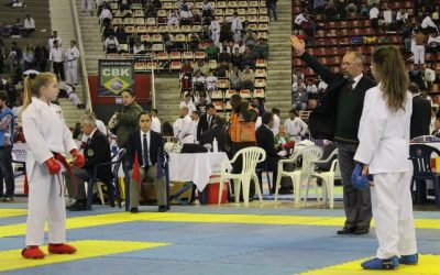 Isadora, Laura e Zuin, estiveram no brasileiro de karate 2016