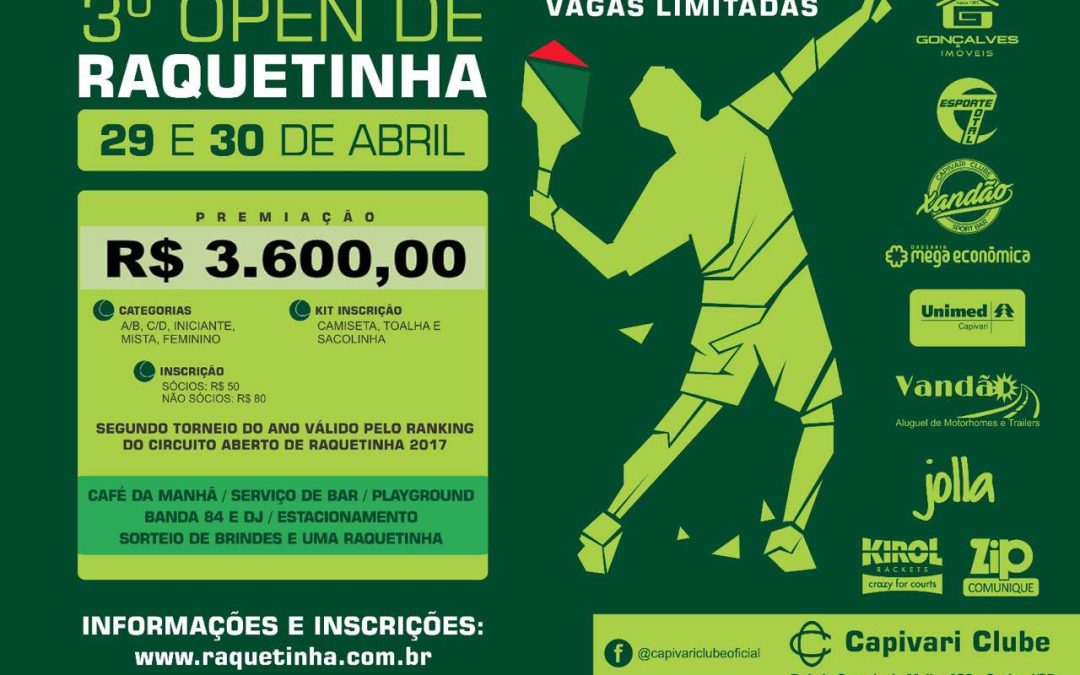 3.º Open de raquetinha