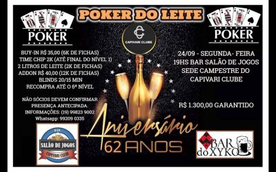 Torneio aberto de poker no aniversário do clube