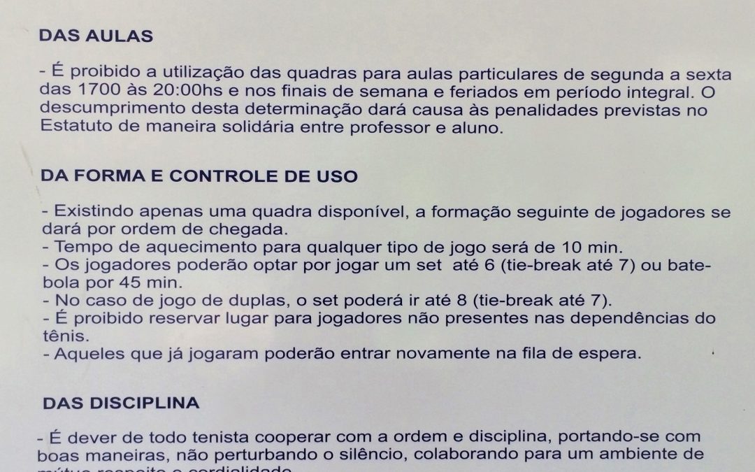 Regulamento do tênis
